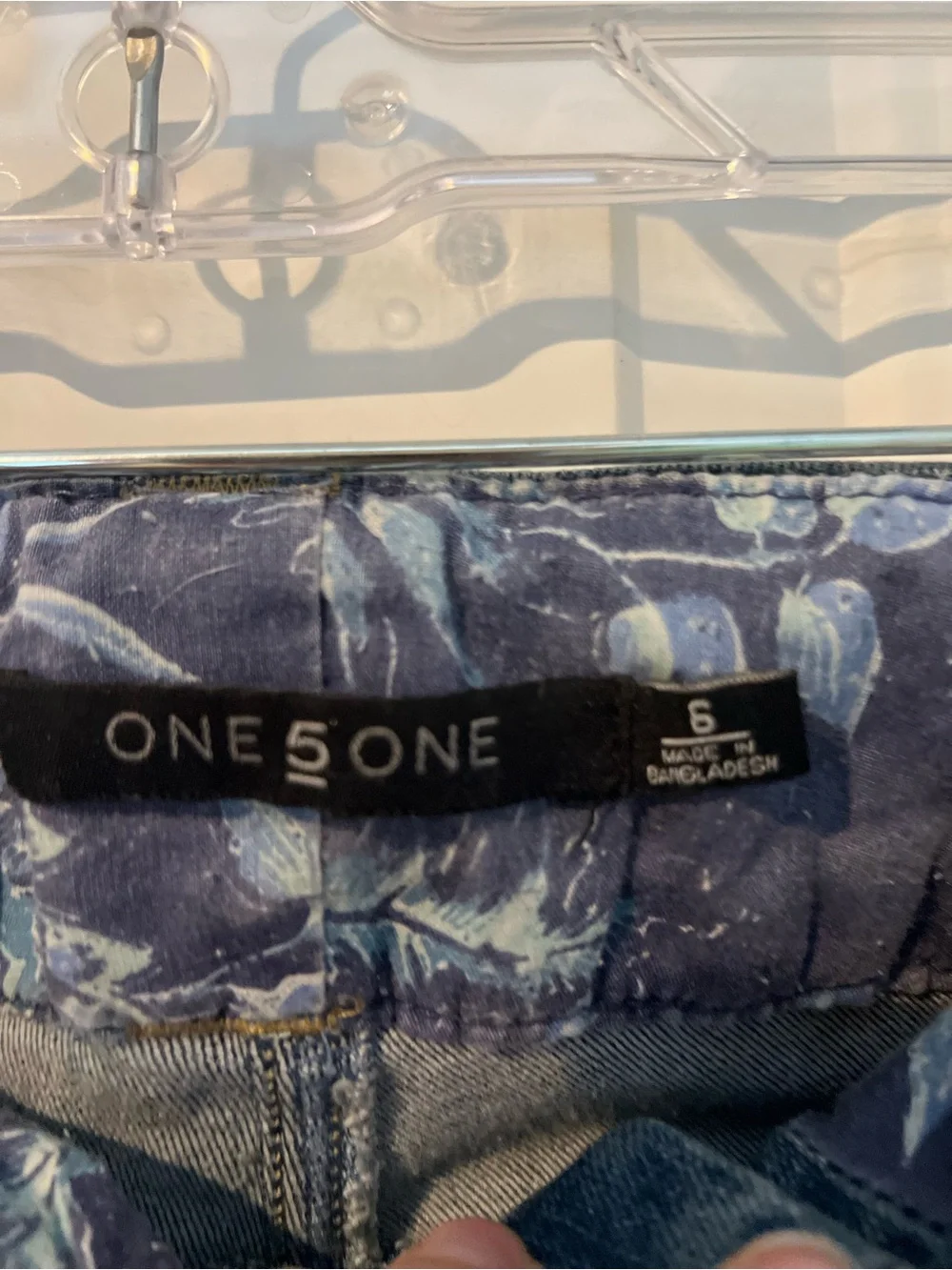 one 5 one Washed Blue Denim Jean Shorts